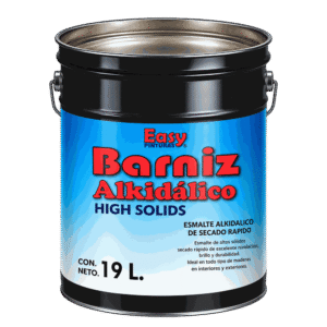 Barniz alquidálico Easy Altos Sólidos de secado rápido, cubeta de 19 litros.
