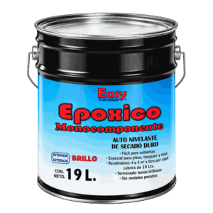 Epóxico Monocomponente Easy de acabado brillante, cubeta de 19 litros.