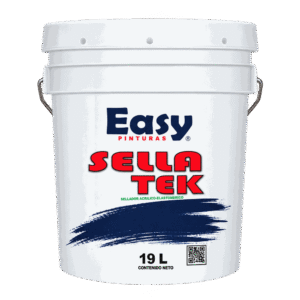 Cubeta de sellador acrílico-elastomérico Easy Sella Tek de 19 litros.