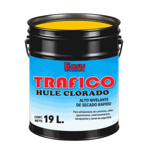 Pintura para tráfico Easy de hule clorado, cubeta de 19 litros.